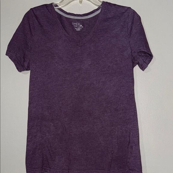 Time and Tru Purple V-Neck Top - Picture 1 of 8